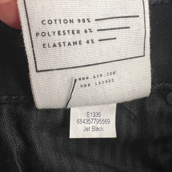 AYR The Skinny Mid Rise Jet Black Stretch Denim Jeans 28 Inseam Size 26 - Picture 8 of 12
